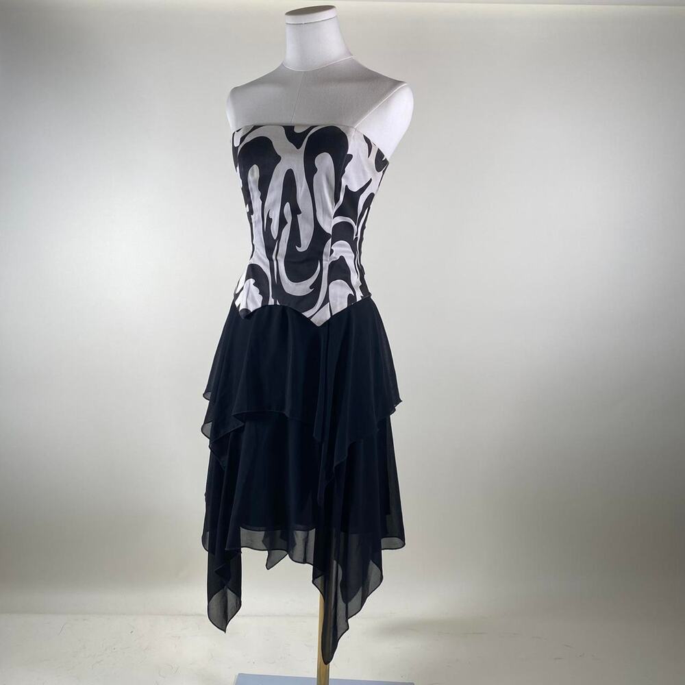 Vintage black and white asymmetrical